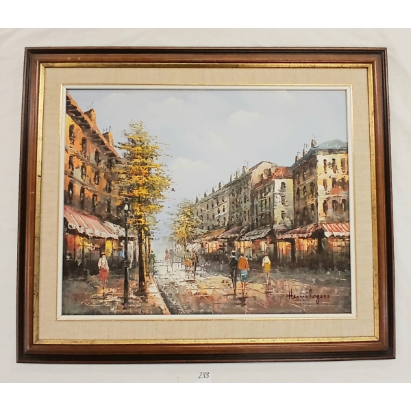 PARISIAN STREET BY HENRY ROGERS - FRAMED OIL ON CANVAS