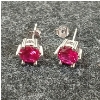Image 3 : LOT OF 2 - STERLING SILVER & LAB-CREATED RUBY STUD EARRINGS & NECKLACE