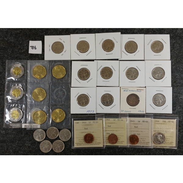 JOB LOT - CDN COINS - INCL 2016 RCM $1 100TH ANNIVERSARY OF WOMAN'S RIGHT TO VOTE, ETC