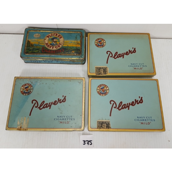 LOT OF 4 - PLAYER'S CIGARETTE TINS