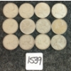 Image 1 : LOT OF 12 - 1952-1966 CDN 25 CENT COINS 