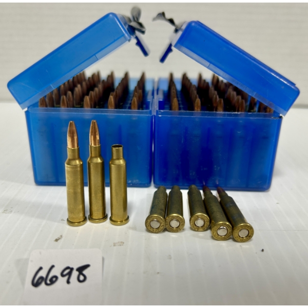 AMMO / BRASS: 104X LIVE & 4X BRASS .17 ACKLEY HORNET - RELOADS