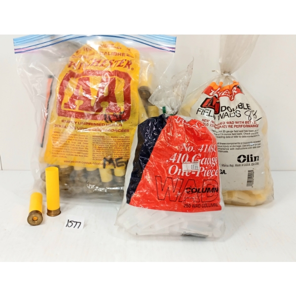 QTY OF MIXED 20 GA & 410 GA WADS & HULLS