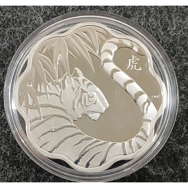 2010 RCM $15 SILVER COIN - LUNAR LOTUS - YEAR OF THE TIGER