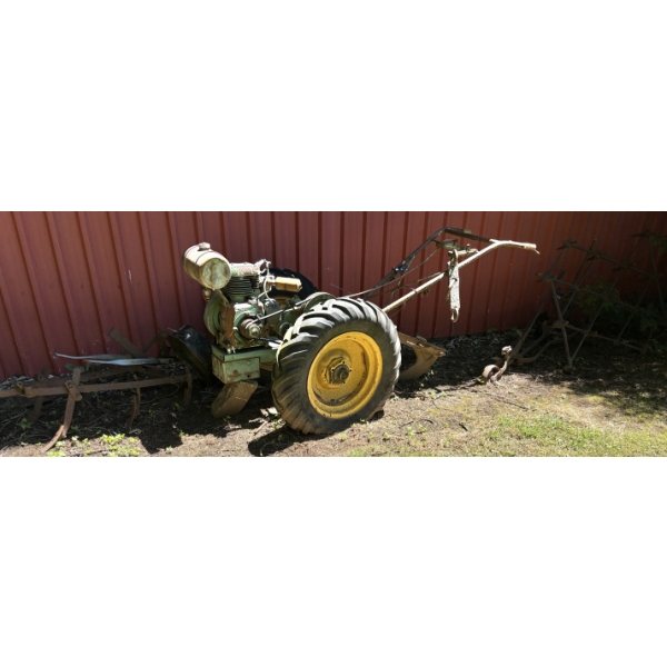 JOB LOT - ANTIQUE IMPLEMENTS INCL. GARDEN TRACTOR