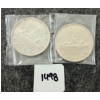 Image 1 : LOT OF 2 - 1951 CDN SILVER DOLLARS - VOYAGEUR