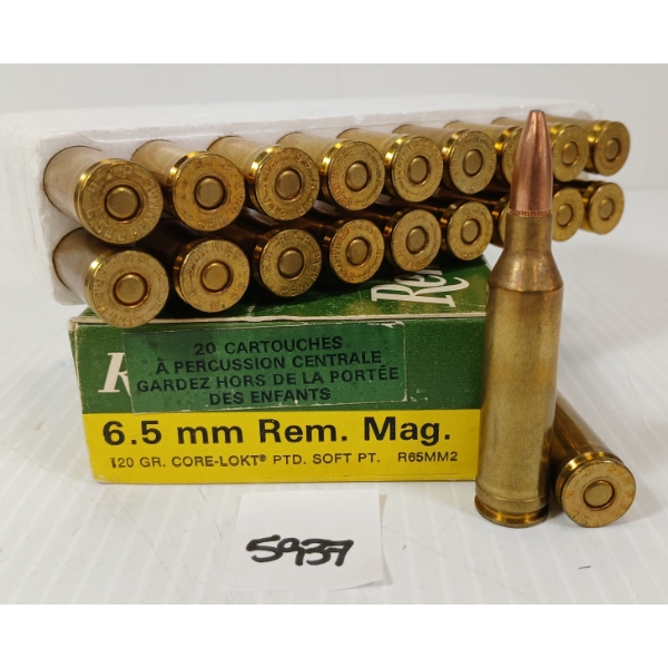 AMMO: 20X REMINGTON 6.5MM REM MAG - 120GR - CORE-LOKT PTD SOFT PT