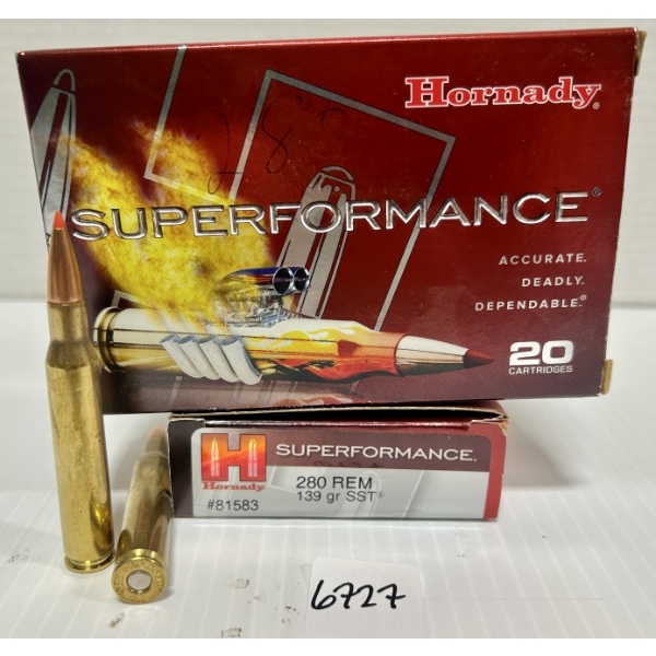 AMMO: 40X HORNADY .280 REM - 139 GR SST