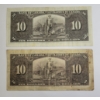 Image 2 : LOT OF 2 - 1937 CDN $10 BANKNOTES