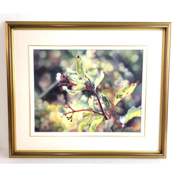 "BERRIES ALONG THE LAKE ROAD" BY LINDA HETHERINGTON (PRS CDN ARTIST) - FRAMED OIL ON CANVAS