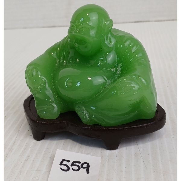 CHINESE JADE BUDDA W/ STAND 