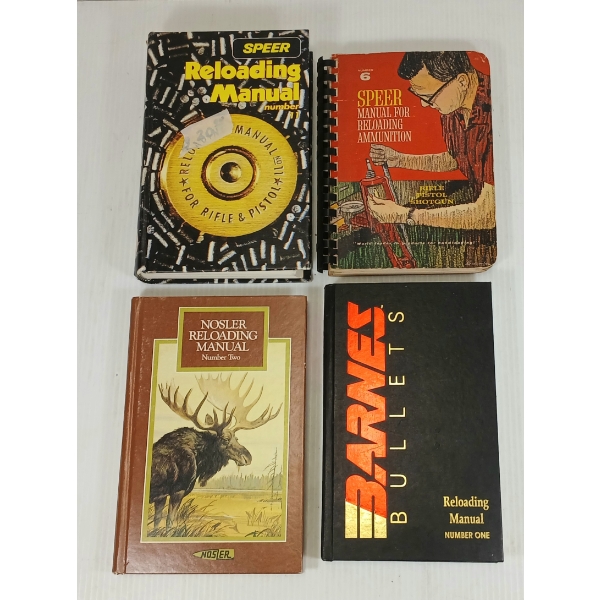 LOT OF 4 - RELOADING MANUALS - INCL SPEER & NOSLER