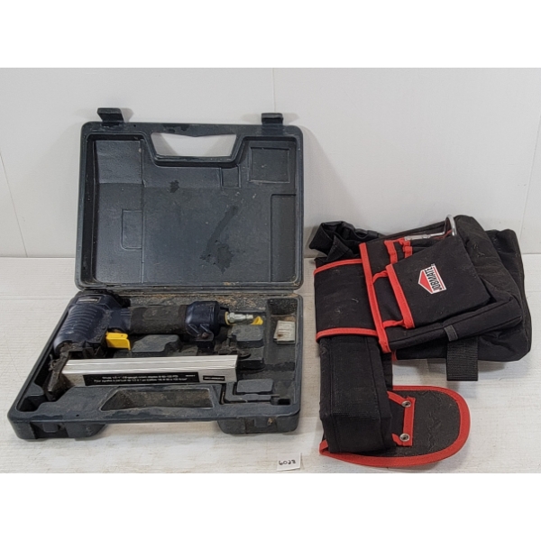 LOT OF 2 - JOBMATE TOOL BELT - MASTERCRAFT STAPLE GUN W/ CASE