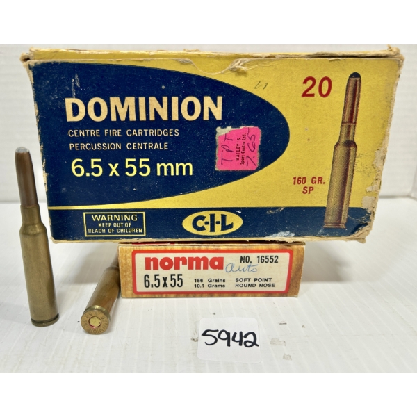 AMMO: 33X MIXED 6.5X55 - 156 & 160 GR.