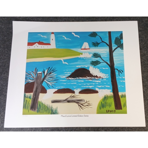 "LIGHTHOUSE, YARMOUTH COUNTY" BY MAUDE LEWIS (1903-1970) - PRINT