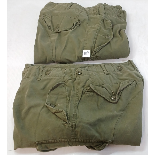 LOT OF 2 - 1970 & 1971 CDN ARMY COMBAT PANTS - SUMMER WEIGHT