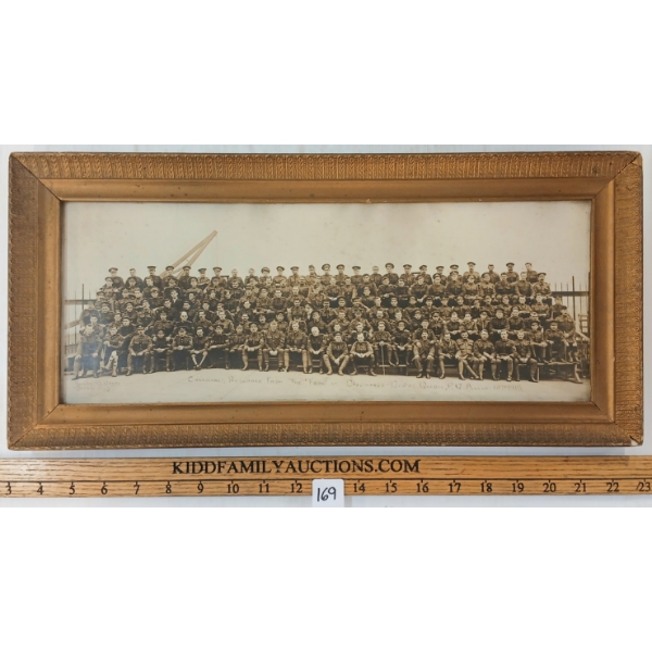 1916 QUEBEC "RETURNING FROM THE FRONT DISCHARGE DEPOT" - FRAMED PHOTO