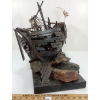 Image 4 : BRONZE SHIP SCULPTURE W/ STONE & STEEL BASE