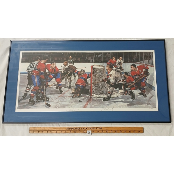 MONTREAL CANADIENS PRINT - AUTOGRAPHED BY STAN MIKITA & HENRI RICHARD
