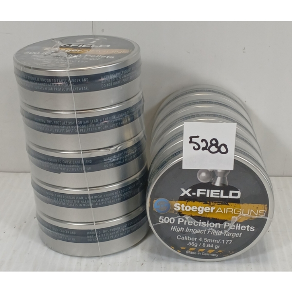 PELLETS: 5000X X-FIELD STOEGER .177 - 56GR - FACTORY SEALED