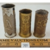 Image 1 : LOT OF 3 - ARTILLERY SHELL TRENCH ART