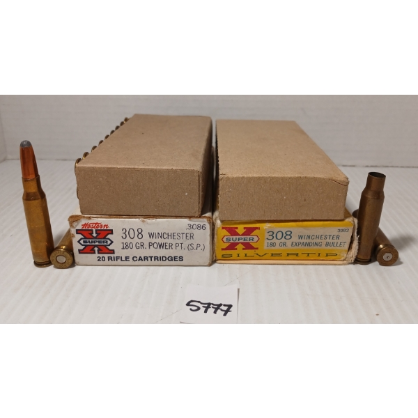 AMMO / BRASS: 20X MIXED .308 WIN - 180GR - SP - 20X BRASS