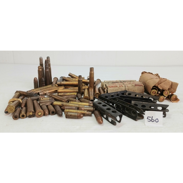 AMMO / BLANKS / BRASS: 26X MILITARY ISSUE .303 LIVE - 4X BLANKS - 25X BRASS