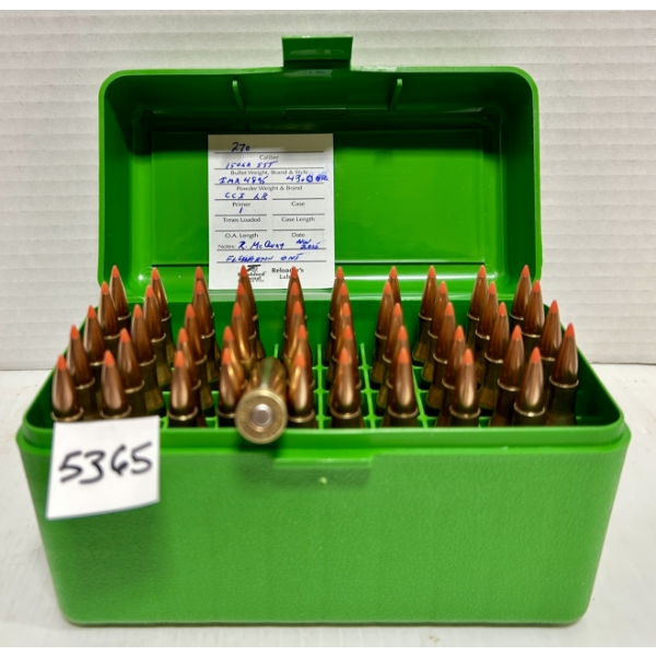AMMO: 50X .270 WIN 150GR. - RELOADS