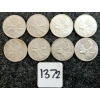 Image 1 : LOT OF 8 - 1953-1964 CDN 25 CENT COINS