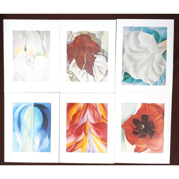 LOT OF 6 - MISC PRINTS BY GEORGIA O'KEEFEE (1887 - 1986) - INCL "WHITE TRUMPET FLOWER," ETC