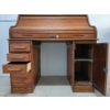 Image 3 : LOT OF 2 - TIGER OAK ROLL TOP DESK W/ WINDSOR BACK CHAIR