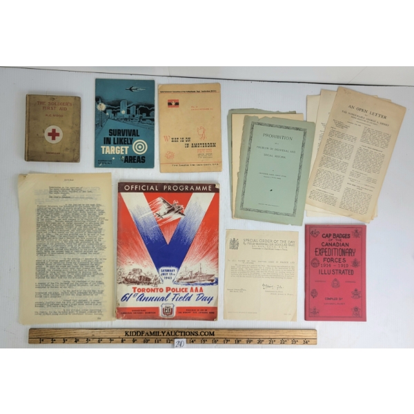 JOB LOT - WWII CDN & BRIT MILITARY BOOKLETS & LETTERS