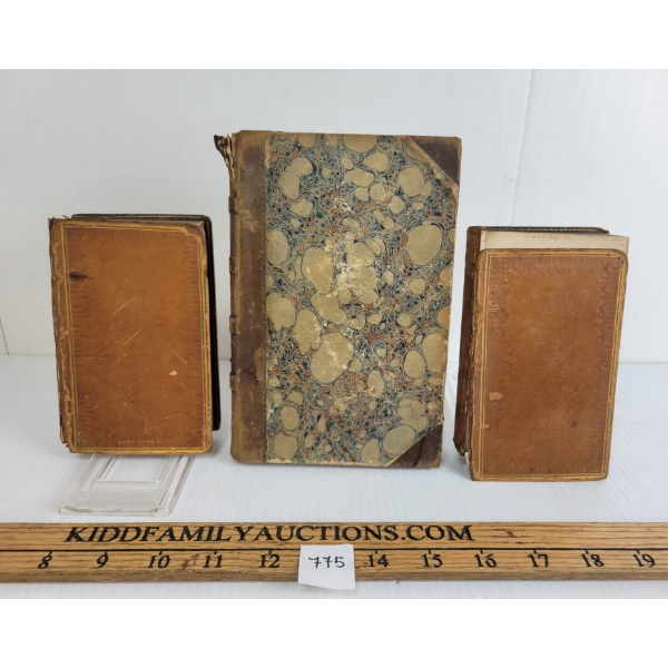 LOT OF 3 - 1850 "SKETCHES BY BOZ"  & 1815 "WORKS OF ROBERT BURNS" PUBLICATIONS