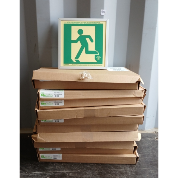 LOT OF 10 - GLOBRITE RUNNING MAN EXIT SIGNS