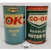 Image 1 : LOT OF 2 - CO-OP MOTOR OIL QT CANS