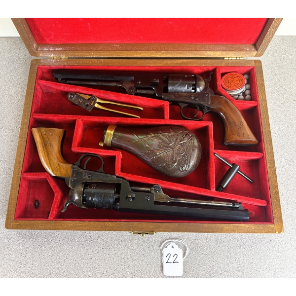 LOT OF 2 - UBERTI 1851 NAVY REPROS IN .36 CAL BP - RESTRICTED 