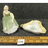 Image 2 : LOT OF 2 - ROYAL DOULTON "FAIR MAIDEN" & PORCELAIN CANDLESTICK HOLDER