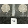 Image 1 :  LOT OF 2 - 1963 CDN SILVER DOLLARS - VOYAGEUR 
