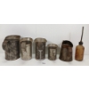 Image 5 : LOT OF 6 - OIL MEASURING CANS & WHITE ROSE BOTTLE