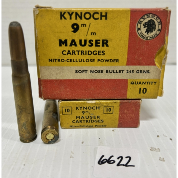 AMMO: 20X KYNOCH 9 MM MAUSER - 245 GR SP