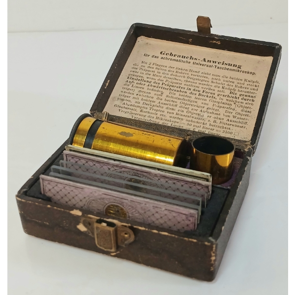 ACHROMATISCHES UNIVERSAL TASCHENMIKROSKOP - GERMAN PORTABLE MICROSCOPE