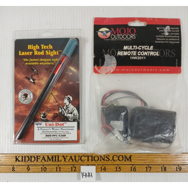 LOT OF 2 - HIGH TECH LASER ROD SIGHT & MOJO MULTI-CYCLE REMOTE CONTROL