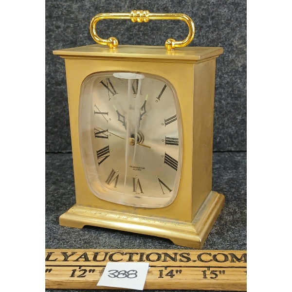 BRASS BULOVA TRANSISTOR ALARM - BATTERY OP