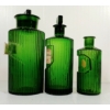 Image 3 : SET OF GREEN GLASS APOTHECARY BOTTLES