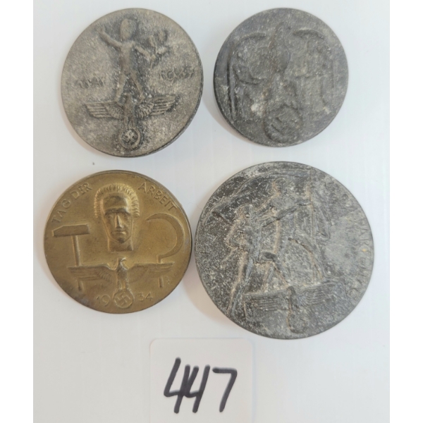 LOT OF 4 - WWII GERMAN TINNIES