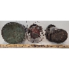 Image 8 : LOT OF 4 - LANTERNS & LAMP SHADE - INCL RAILWAY, AIR PILOT, ETC