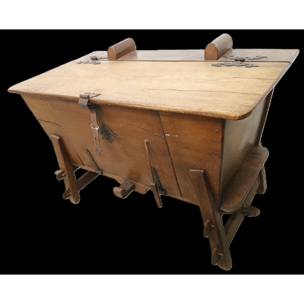 OAK BRUTALIST STYLE LIQUOR CABINET - CIRCA 1960's