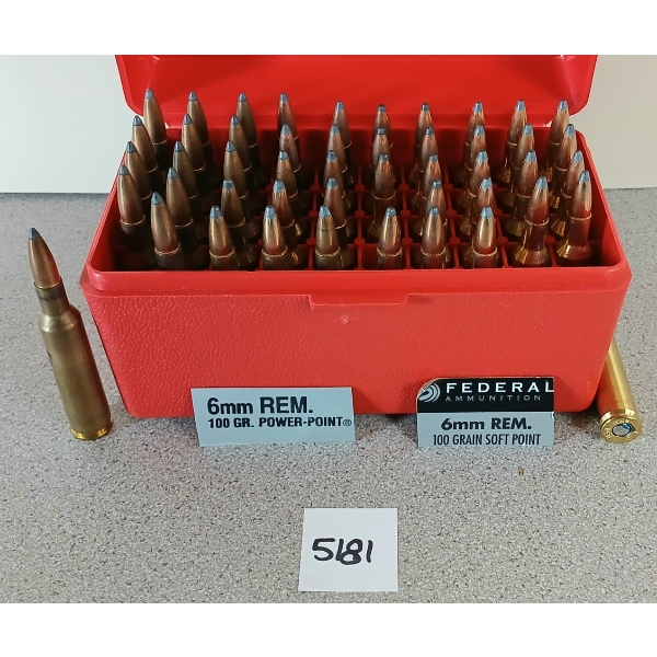 AMMO: 48X FEDERAL & REMINGTON 6MM REM - 100GR - PSP - FACTORY LOADS