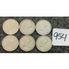 Image 1 : LOT OF 6 - 1955-1966 CDN 25 CENT COINS