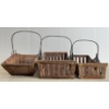 Image 1 : LOT OF 3 - DECORATIVE BASKETS W/ ORNATE COPPER HANDLES